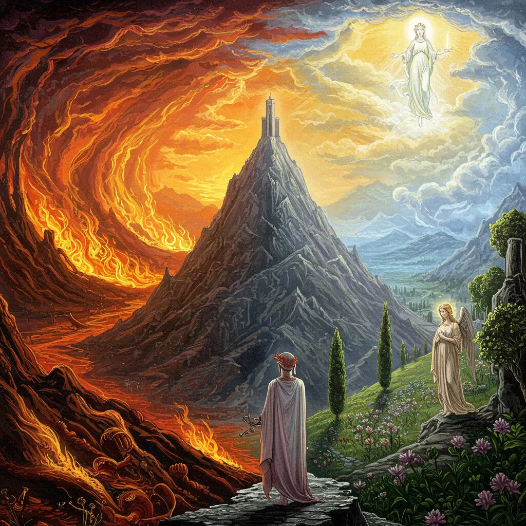 Los Tres Reinos de Dante: Un Viaje a través del Infierno, Purgatorio y Paraíso